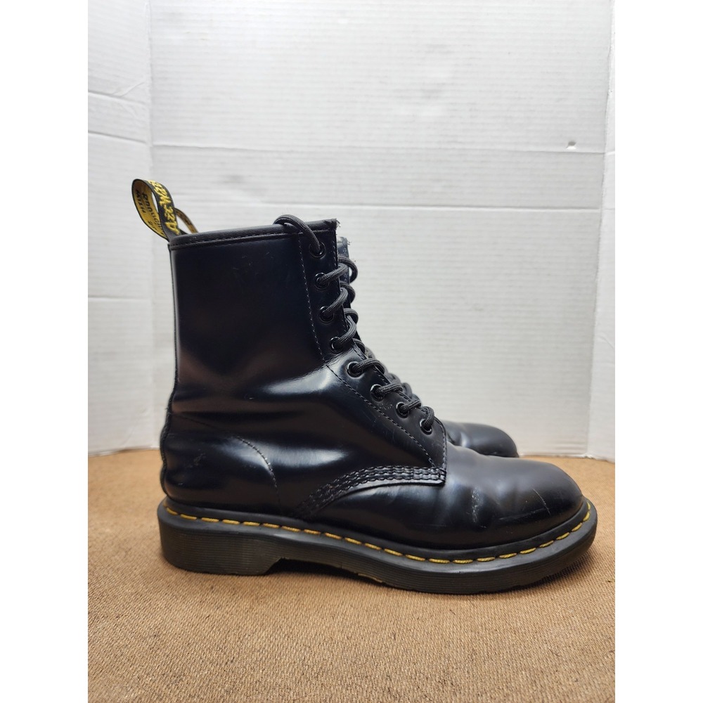 Women's Dr. Martens 1460 W Combat Boots Black Smooth Leather Doc Martens Size 9